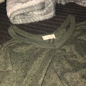 Olive green cold shoulder sweater